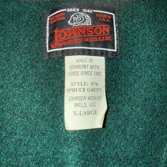 Johnson Woolen Mills Spruce Green Wool Vest